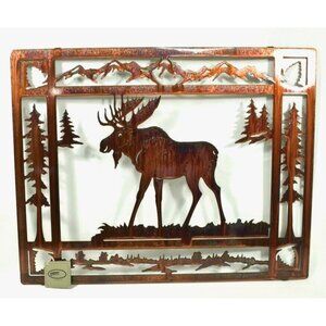 Lazart Framed Moose 20 inch Laser Cut Metal Decorative Hanging Wall Art